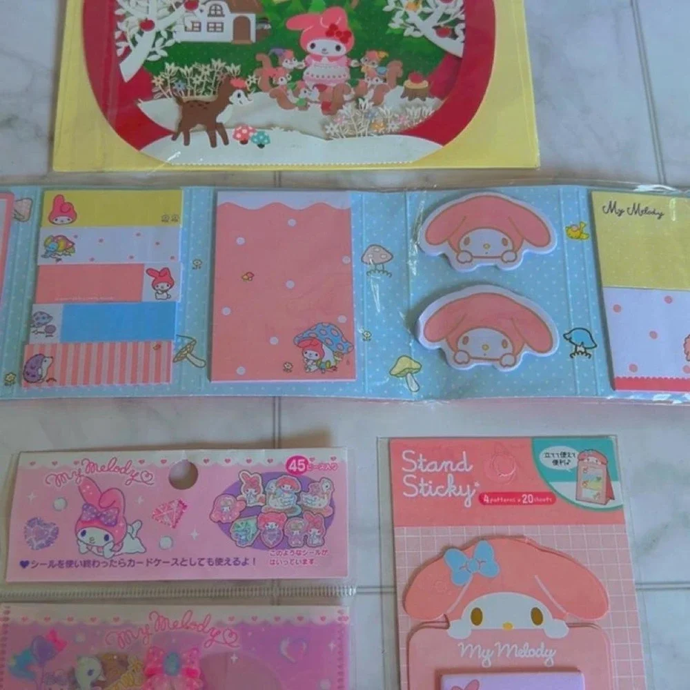 ADORABLE COTTAGE CORE SANRIO MY MELODY CARD NOTEPAD BUNDLE NWT